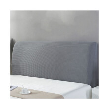 (Grigio chiaro, 2,2 m) Copritesta letto lavorato a maglia all-inclusive Copritesta letto Protezione antipolvere