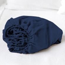 Sábana ajustable extra profunda acolchada de lujo (azul marino, tamaño super king)