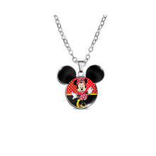 (MQXL25) Skurrile Maus Mickey Minnie Maus Retro-Halskette mit buntem Edelstein-Anhänger für Unisex