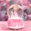 (Ροζ) Frozen Aisha Snow Globe Music Llluminated Snow Διακόσμηση σπιτιού Κορίτσι 1
