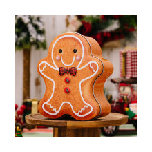 (RedBlack Box Gingerbread) Elegante scatola di latta per biscotti a forma di omino di pan di zenzero americano