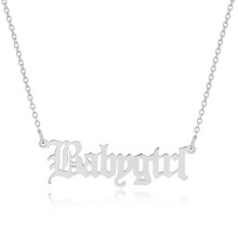 (Silver Babygirl) αλλά απλό κομψό κολιέ Babygirl από ανθεκτικό κρ