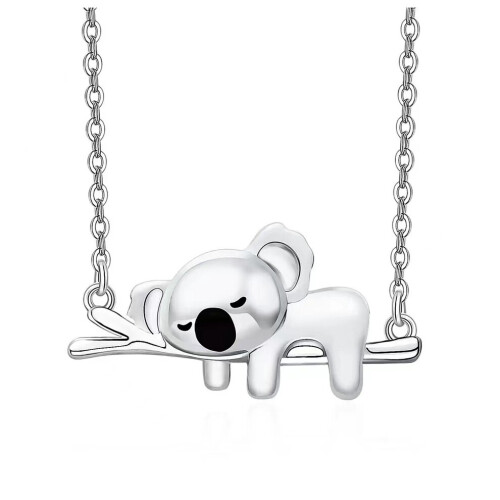 Meetmuse Collar De Koala Para Mujer, Plata De Ley 925, Anima