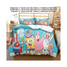 (Single) Spongebob Fashion Casual Unique Personality Classic Cute Cartoon 3d Duvet Cover