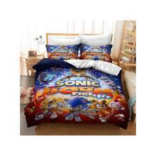 (Stil 06, King-Size-Bett) Sonic Bettwäsche, Einzel- und Doppelbettbezug, Cartoon