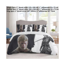 (Style J, Double) Myth Black Wukong Game 3d Quilt Duvet Cover Bedding Set Pillowcase Single Double