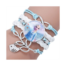 (StyleD) Elsa Style sarjakuva prinsessarannekoru Monikerroksinen metalliseos rannekoru, jossa on aikaa