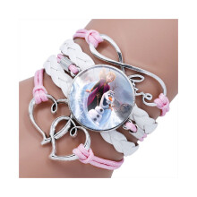 (StyleE) Elsa Style sarjakuva prinsessarannekoru Monikerroksinen metalliseos rannekoru, jossa on aikaa