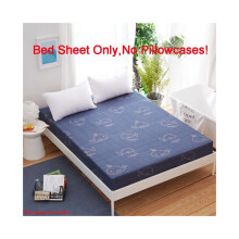 Sábana ajustable (ballena, 150 x 200 cm) sin funda de almohada, estampado floral, individual, doble, king