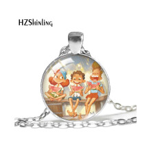 (YXL2) Collana con ciondolo animato "Amicizia" di Luca, elegante, con design geometrico e ciondolo colorato
