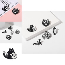 Cat Unique Black Skull Badge καρφίτσα ανθεκτικό υλικό από κράμα ιδαν
