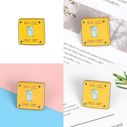Creative Geometric Yellow Cartoon Switch Socket Brooch για αξεσουάρ μοναδικού στυλ 2