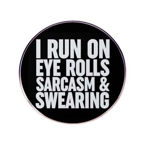 Eye Humorous Roll Brooch Pin με σαρκαστικές λέξεις σε κομψό μεταλλ