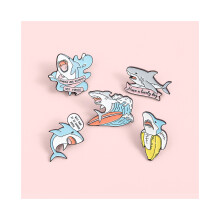 Shark Stylish Colorful Series καρφίτσα σε σχήμα ζώου για μοναδικά μοντέρ