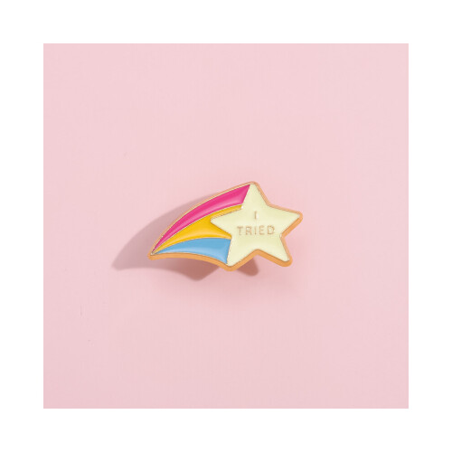 Star Rainbow Κομψή καρφίτσα Chic Meteor Metal Pin για μοναδική δήλω