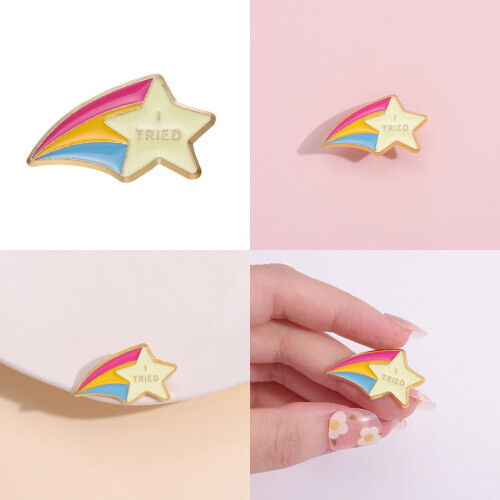 Star Rainbow Κομψή καρφίτσα Chic Meteor Metal Pin για μοναδική δήλω 2