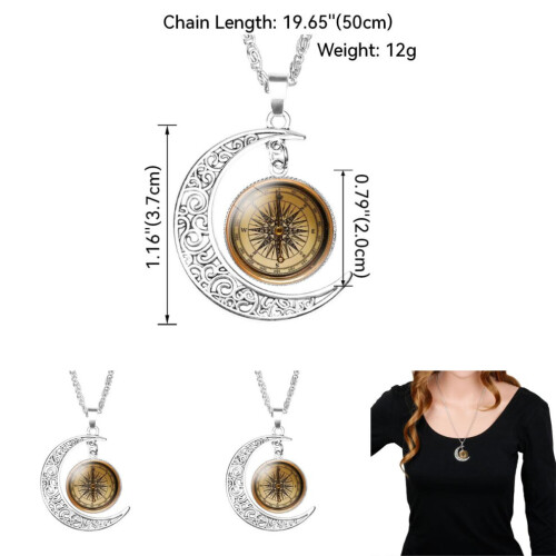 Retro Unisex Ευέλικτη Πυξίδα Time Gem κρεμαστό κολιέ Factory Direct Al 1