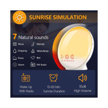 Sveglia con luce e alba, per chi dorme profondamente, radio con simulazione dell'alba