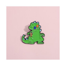 Spilla a forma di dinosauro anime, spilla in lega verde, decorazione giocosa per zaini scolastici e stile personale