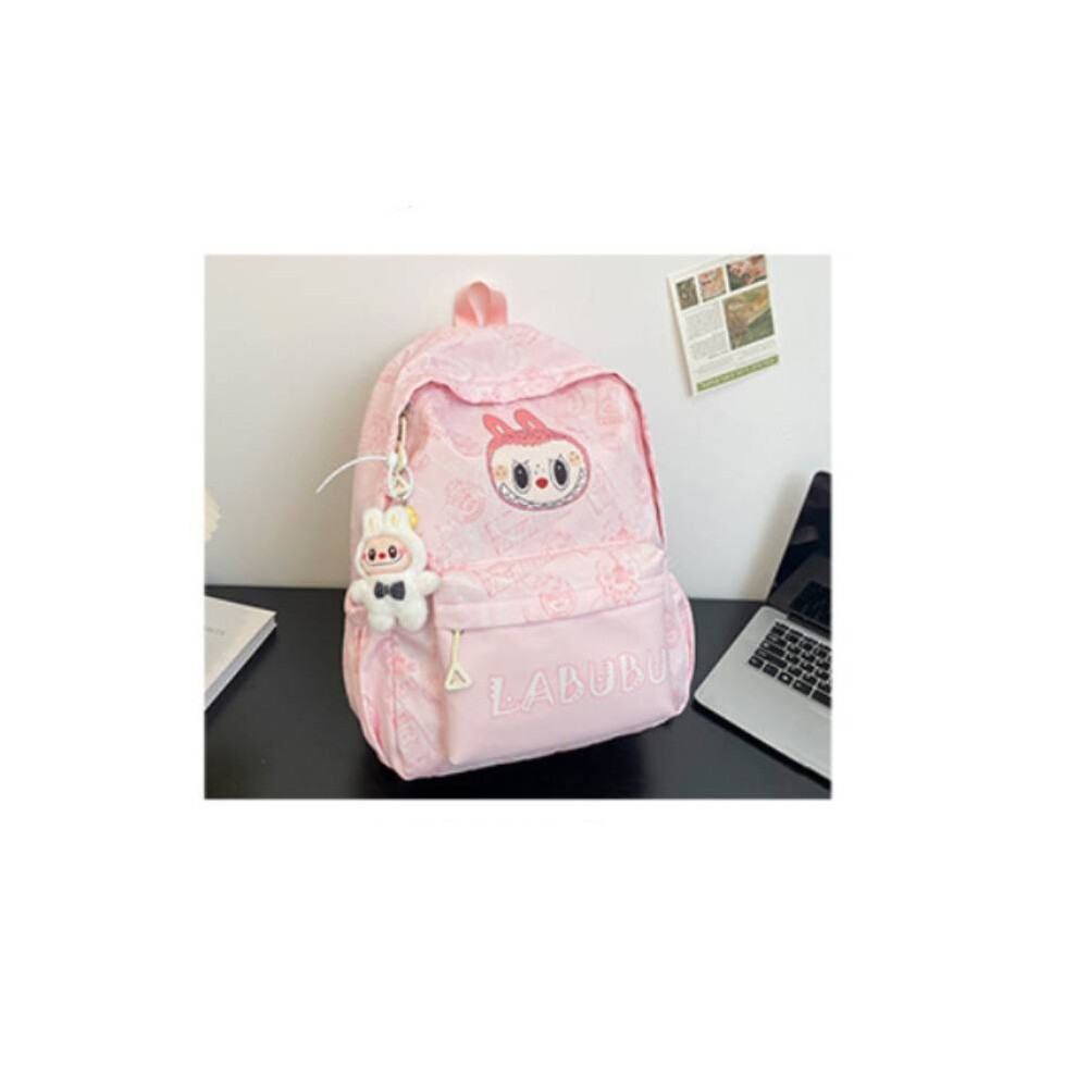 (Pink) Highcapacity Cartoon Pattern Nylon Backpack Print Designs Bag Girl Student Pink