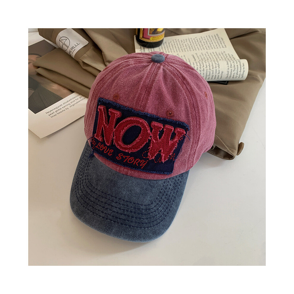 (Burgundy Blue) Pattern Letter Now Cowboy Baseball Retro Brimmed Duckbill Cap Leisure Outdoor Hat-image-OPC-PGP5VKQ-NEW