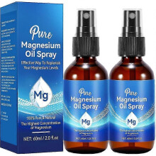 2pcs Magnesium Oil Spray, Pure Magnesium Oil Spray, 100% Pure & Natural Magnesium Oil Spray