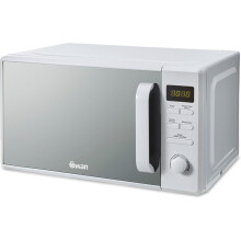 (Digital White) Swan SM4420BLK Manual Microwave with 5 Power Levels, 35 Minute Timer, 700W, 20L, Black