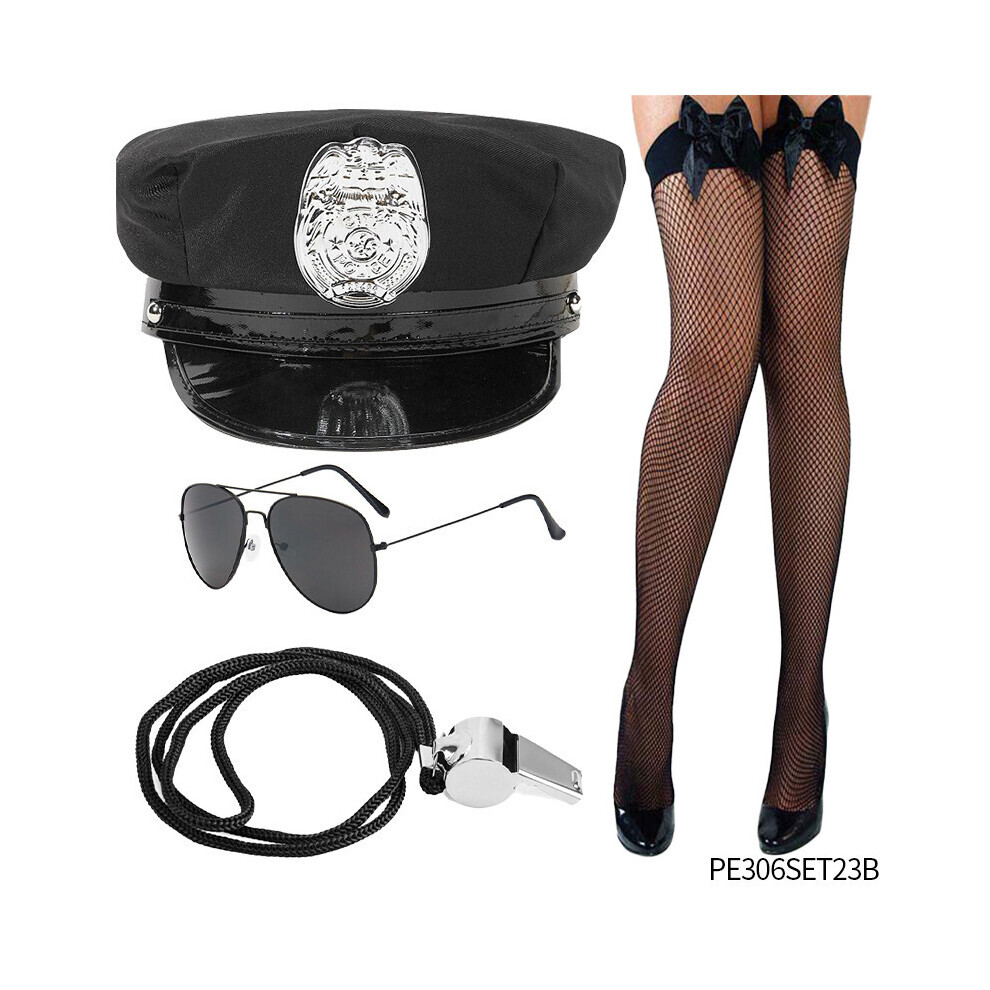 (Style F) Pilot Attendant Flight Uniform Sunglasses Set Costume Cosplay Accessories Party