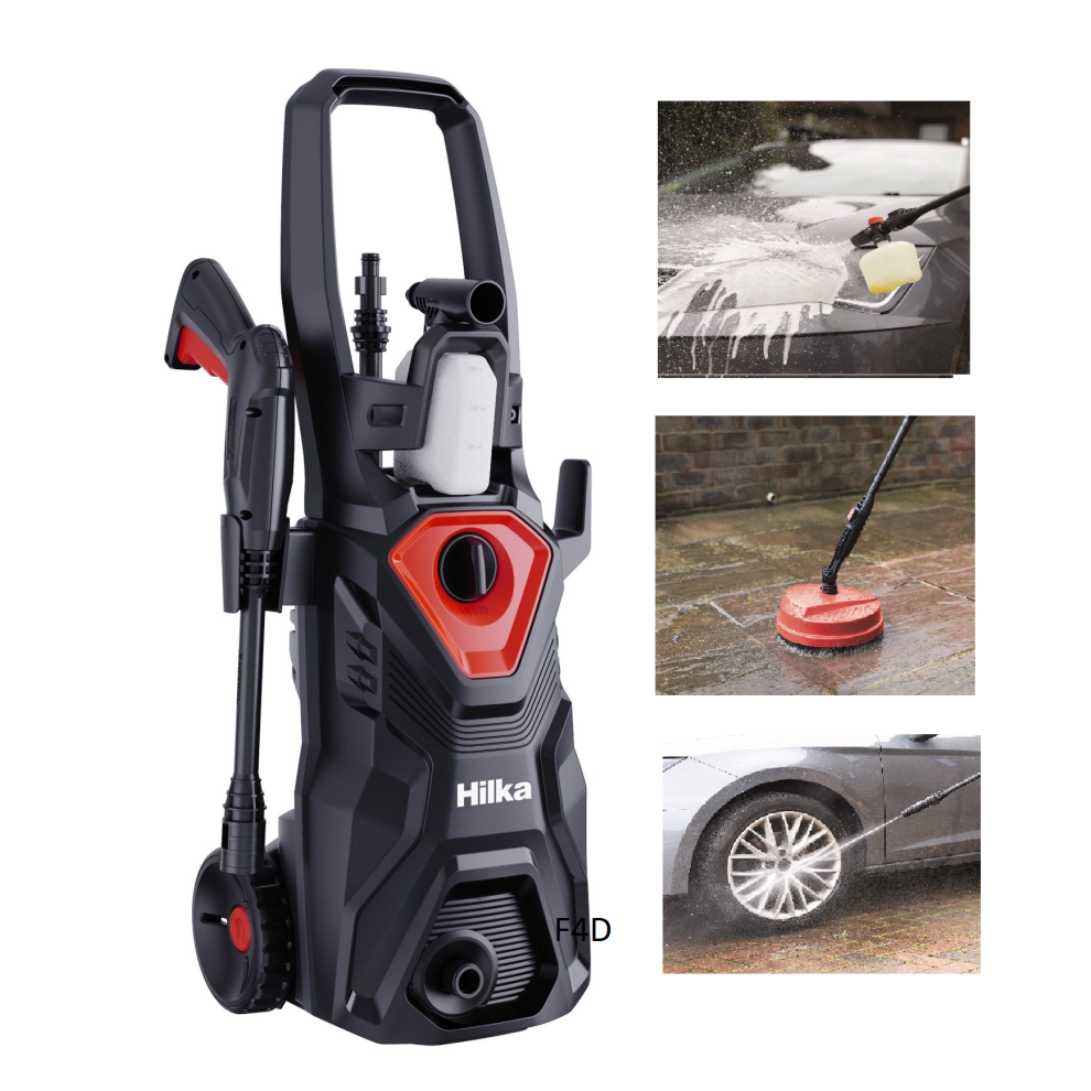 HILKA PRESSURE WASHER JET WASH PATIO CLEANER 1600W FOAM BOTTLE CAR HOME 91051600