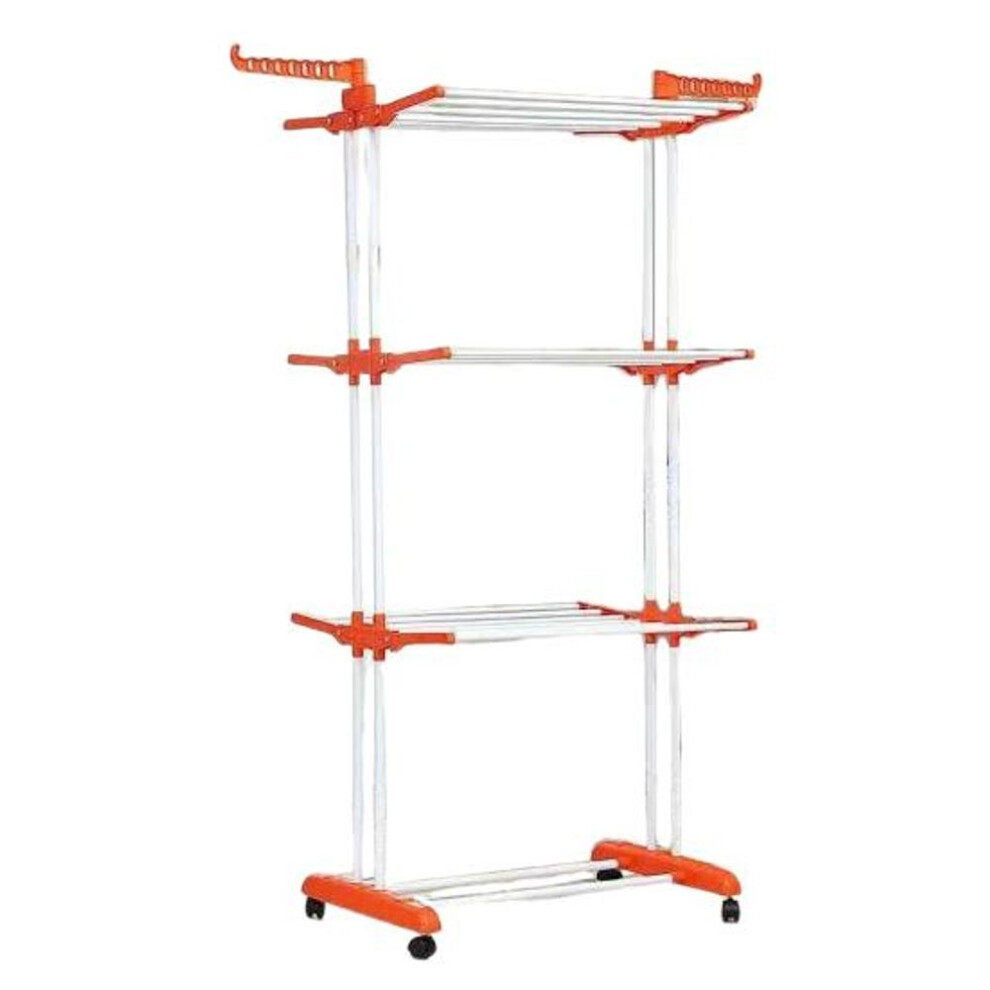 Clothes Drying Rack with Wheels High Stability 4-Layer Design Strong Load-bearing Easy Assembly Indoor