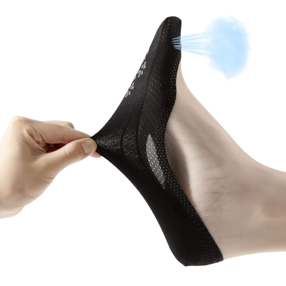 Lot de 4 paires de chaussettes invisibles pour femme, coupe basse, en coton et nylon, style bateau, invisibles, antid   rapantes, pour chaussures p