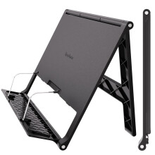 Reagaeer Portable Book Stand Free Angle Justerable Book Holder fr tjock lrobok Collapsible Lightweight Book Rest (Black)