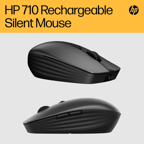 HP 710 Rechargeable Silent Mouse, 4-way Hyper Scroll Wheel, USB-C Charging, 6 Programmable Buttons, Connect 3 Devices with Bluetooth 5.3,... 2