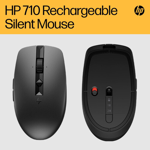 HP 710 Rechargeable Silent Mouse, 4-way Hyper Scroll Wheel, USB-C Charging, 6 Programmable Buttons, Connect 3 Devices with Bluetooth 5.3,... 1