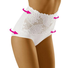 (white, L) Women High Waist Briefs Shapewear Tummy Control Slimming Panties Sexy Lace Underpants Lingerie