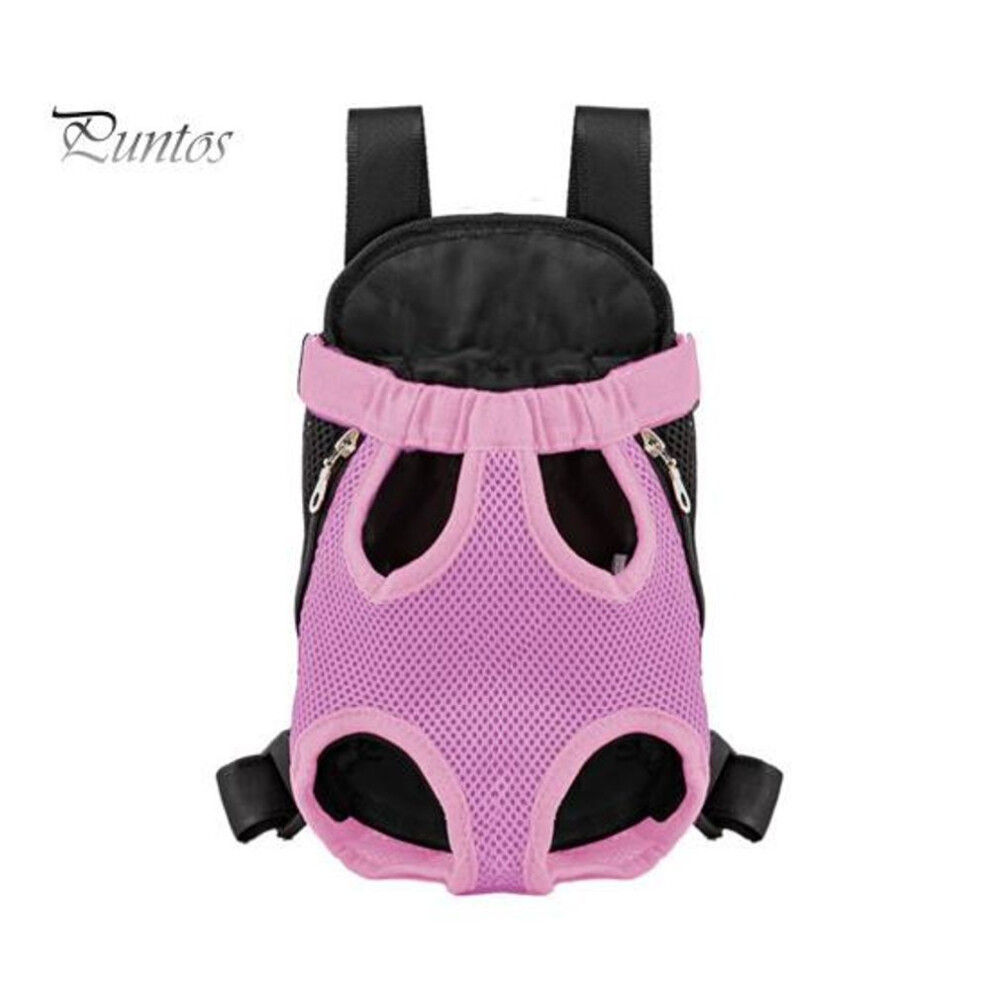(L, pink) Pet Carrier Backpack Adjustable Pet Front Carrier For Hiking And Riding Portable Pet Legs Out Travel Bag For Cats Small Dogs