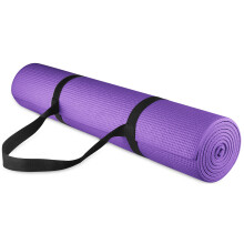 Fitvids All-Purpose 1/4-Inch High Density Anti-Tear Exercise Yoga Mat with Carrying Strap Purple