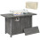 Outsunny Outsunny Gas Fire Pit Table with 50,000 BTU Burner, Cover, Dark Grey 2
