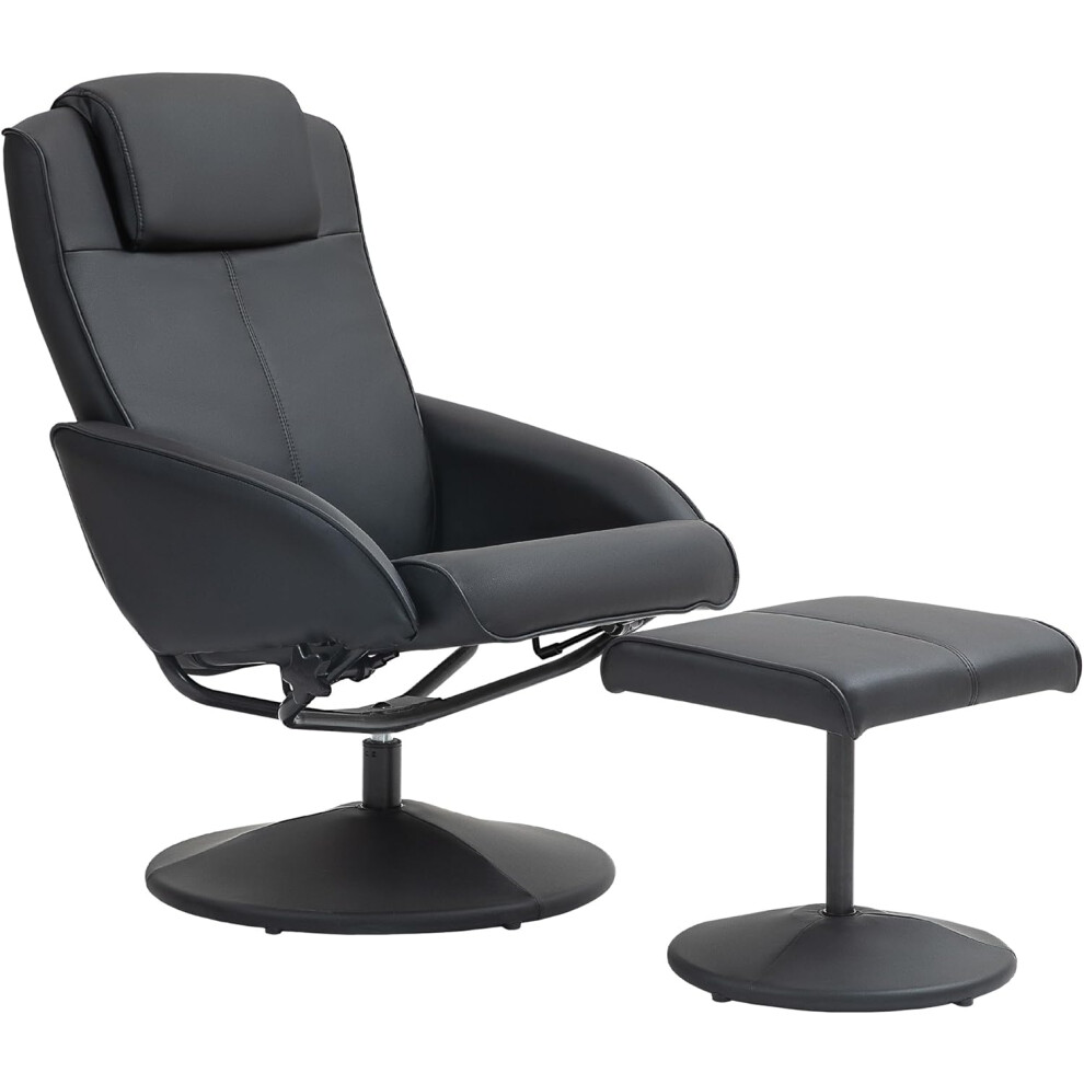 Not,Specified Homcom Recliner Chair And Footstool, Swivel Pu Leather Upholstered Armchair With Footstool And Adjustable Backrest For Living Room