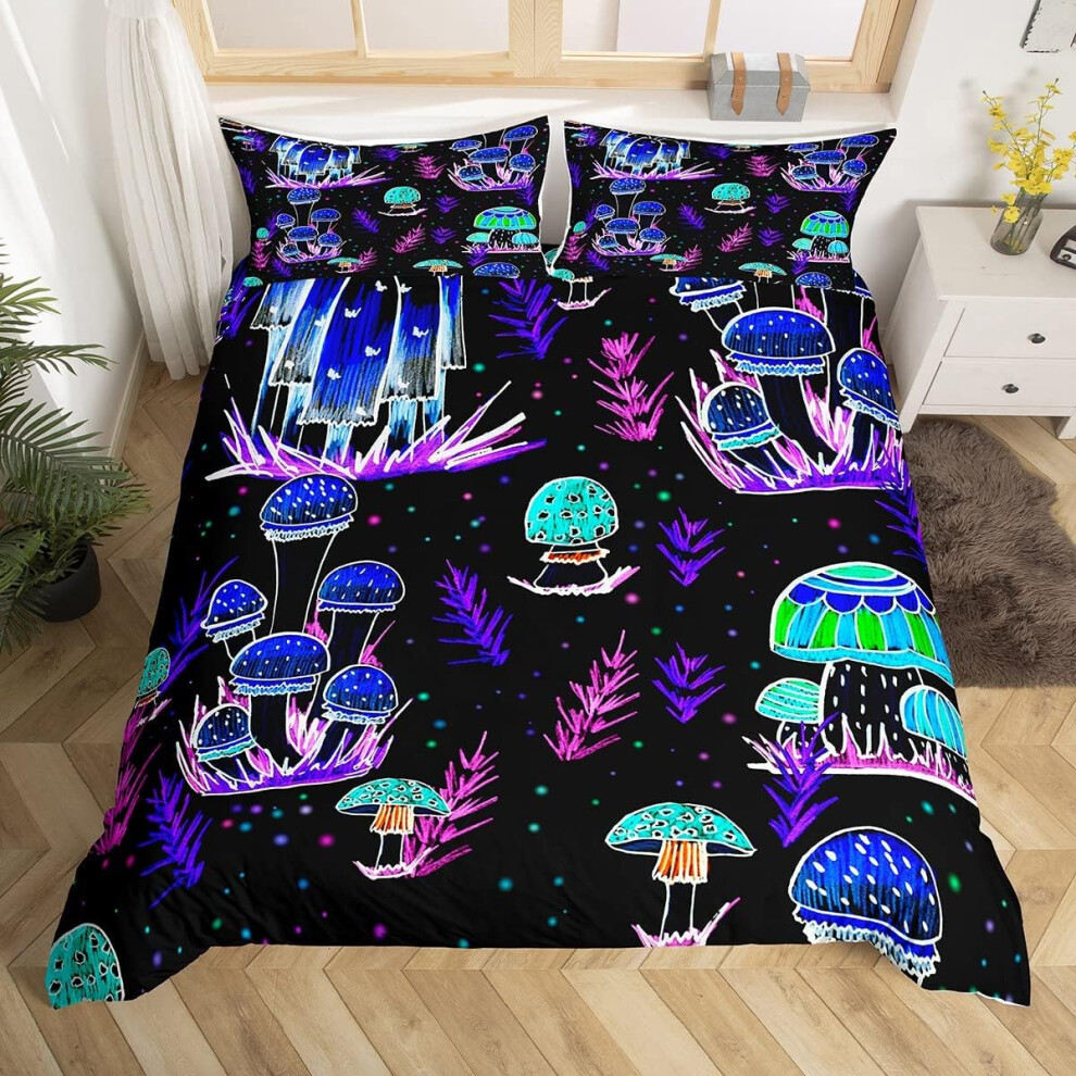 (Multi 08, Single(No Comforter)) Wolf Duvet Cover Double,Galaxy Bedding Set For Kids Boys Teens Men Bedroom Tribal Wild Animal Comforter Cover Geometric Triangle Bedspread Cover With