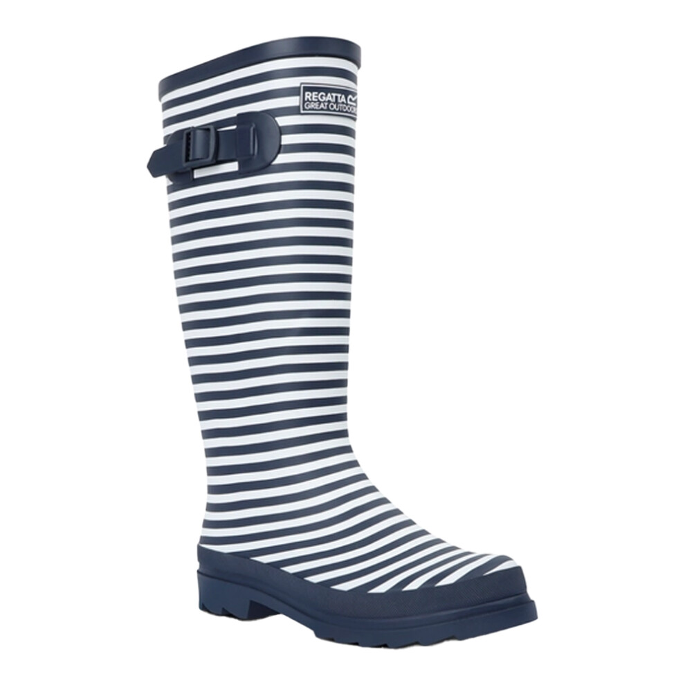 (3 UK, Navy/White) Regatta Womens/Ladies Fairweather III Contrast Striped Wellington Boots
