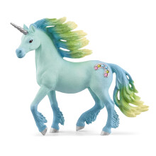 Schleich bayala Eenhoorn Speelgoed voor Meisjes en Jongens Marshmallow Eenhoorn Hengst Blauw en Groen met Edelstenen Leeftijd 5
