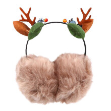 (As show, One size) 1Pc Cartoon Xmas Earmuffs Winter Headband Warm Ear Covers Elk Headdress