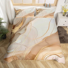 (Brown Gold, Super King(No Comforter)) Homewish Light Purple Marble Bedding Set Gold Abstract Fluid Marbling Duvet Cover For Men Women Bronzing Sequins Marble Grain Double Comforter Cover F