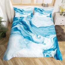 (Blue White, Super King(No Comforter)) Homewish Light Purple Marble Bedding Set Gold Abstract Fluid Marbling Duvet Cover For Men Women Bronzing Sequins Marble Grain Double Comforter Cover F