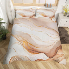 (Grey Brown, Super King(No Comforter)) Homewish Light Purple Marble Bedding Set Gold Abstract Fluid Marbling Duvet Cover For Men Women Bronzing Sequins Marble Grain Double Comforter Cover F