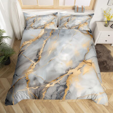 (Grey Black Gold, Super King(No Comforter)) Homewish Light Purple Marble Bedding Set Gold Abstract Fluid Marbling Duvet Cover For Men Women Bronzing Sequins Marble Grain Double Comforter Cover F