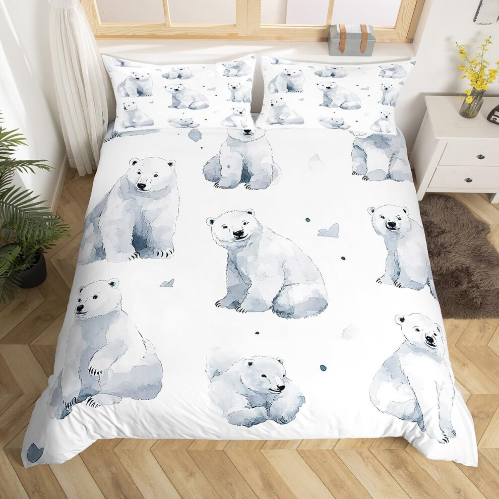 (Grey White, King(No Comforter)) Homewish Cherry Blossoms Duvet Cover for Boys Girls Double,Japanese Style Bedding Set for Kids,Traditional Crane Quilt Cover,Chic Floral Bed Sets