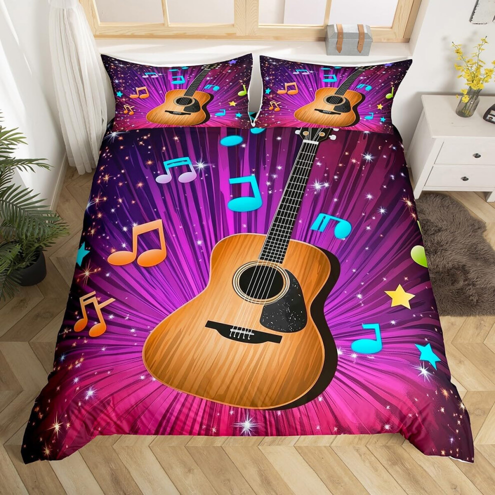 (Brown Purple, Double(No Comforter)) Homewish Heart Double Duvet Cover Black Love Heart Bedding Set,Geometric Line Decor Comforter Cover Cute Heart Be