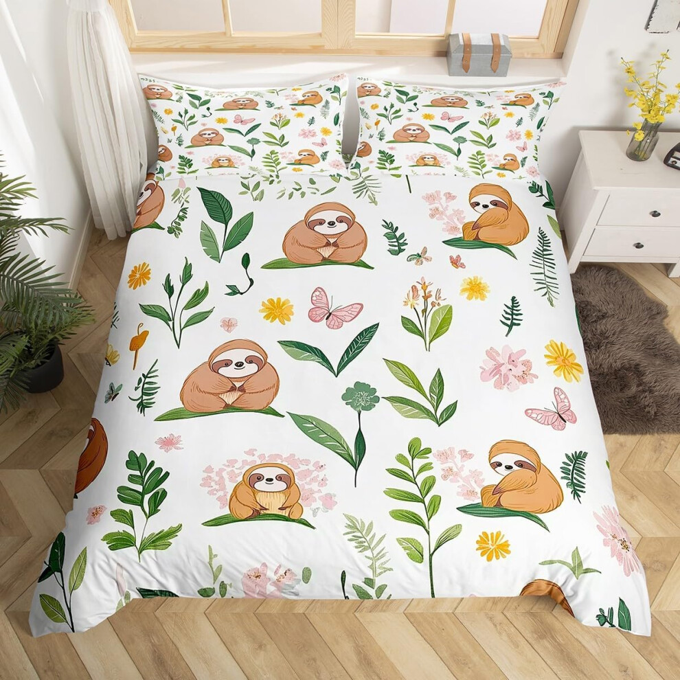 (Green White Brown, Double(No Comforter)) Homewish Heart Double Duvet Cover Black Love Heart Bedding Set,Geometric Line Decor Comforter Cover Cute Hea